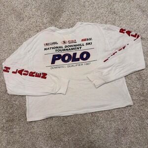 Vintage Team USA Olympics Polo Ralph Lauren Long Sleeve Crop Top | S